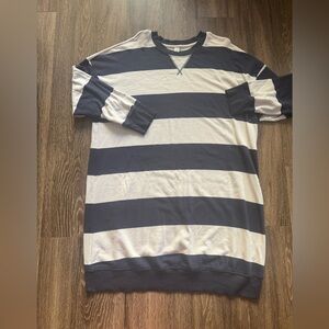 Striped Navy and White Long Sleeve Shirt